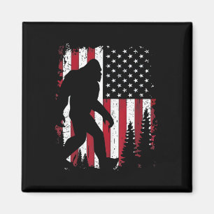 4th Of July Bigfoot Sasquatch American Flag Patrio Magnet