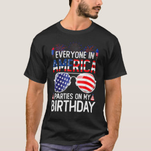 4th Of July Birthday Bday Born On 4th Of July T-Shirt