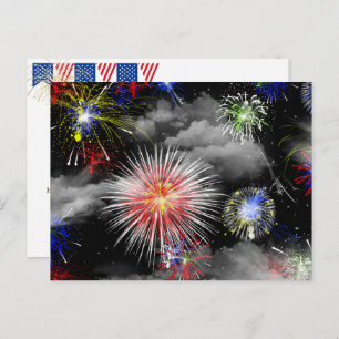4th of July Birthday Fireworks Party Postcard