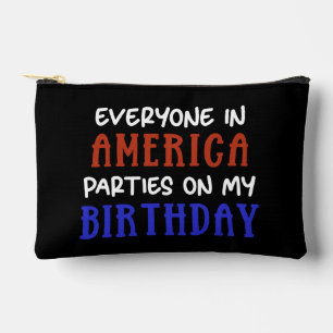 4th of July Birthday Funny Accessory Pouch