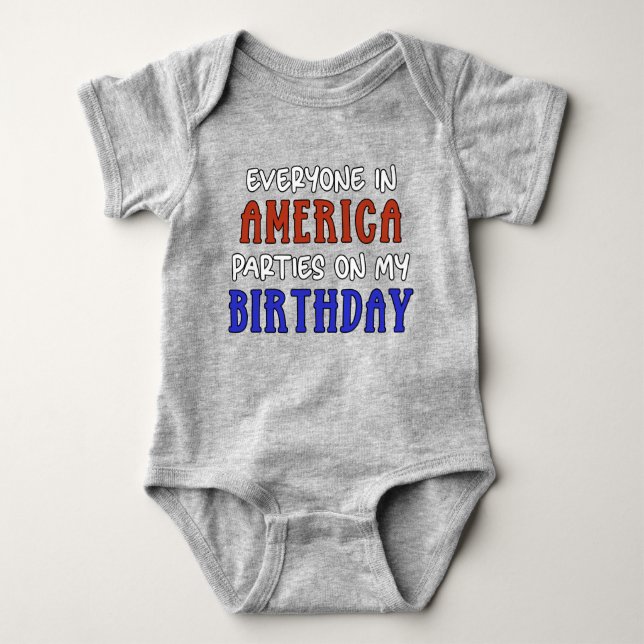 4th of July Birthday Funny   Baby Bodysuit (Front)