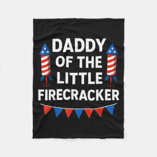 4th of July Birthday Funny Bday Born On 4th of Fleece Blanket