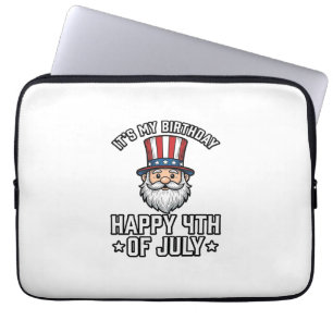 4th of July Birthday Gnome Patriotic Shirt Design_ Laptop Sleeve