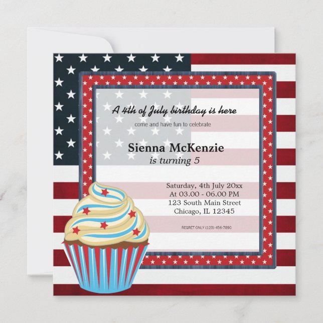 4th of July birthday Invitation (Front)