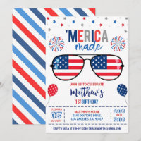 4th Of July Birthday Invitation, Editable 'Merica