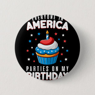 4th Of July Birthday Party Boy Girl Fourth Of July 6 Cm Round Badge