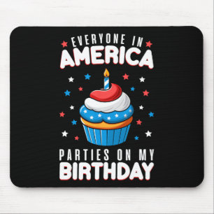 4th Of July Birthday Party Boy Girl Fourth Of July Mouse Pad