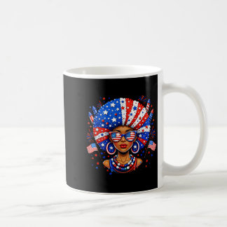 4th of July Black African American Women Afro Coffee Mug
