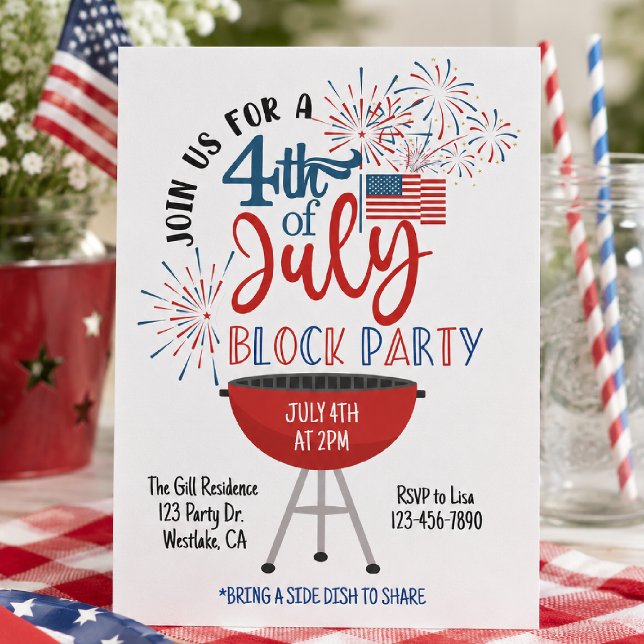4th of July Block Party Invitation (Creator Uploaded)