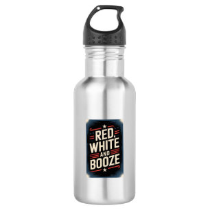 4th of July Booze Party Red White and Booze 532 Ml Water Bottle