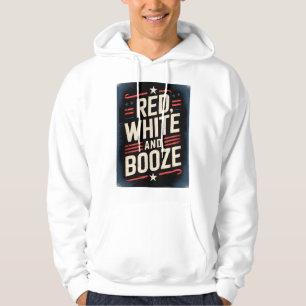 4th of July Booze Party Red White and Booze Hoodie
