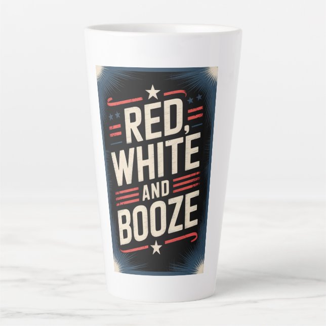 4th of July Booze Party | Red White and Booze Latte Mug (Front)