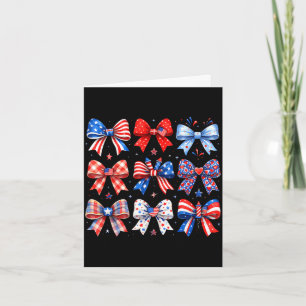 4th of july bow coquette red white blue usa 250th card