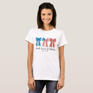 4th of July Bow Patriotic Ribbon T-Shirt