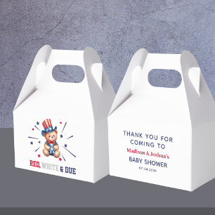 4th Of July Boy Baby Shower Bear Guest Favour Box