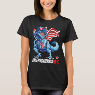 4th Of July Boys Girls Men Amerisaurus T Rex Funny T-Shirt