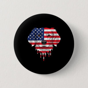 4th Of July Brittany Spaniel Dog Aaamerican Flag 6 Cm Round Badge