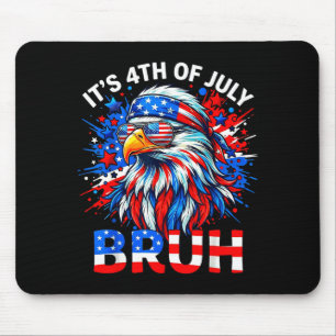 4th of july bruh fourth of july bald eagle boys mouse pad