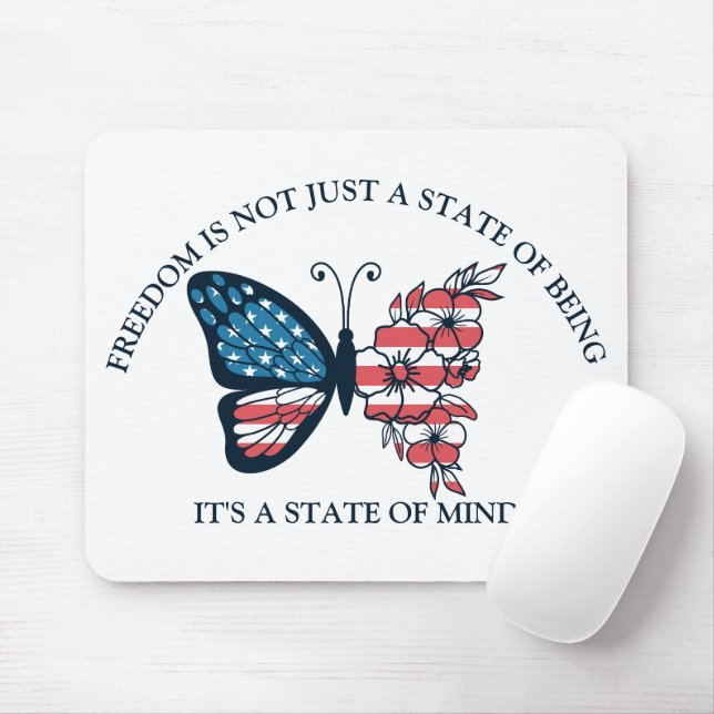 4th of July Butterfly  Mouse Pad (With Mouse)