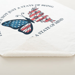 4th of July Butterfly Sherpa Blanket