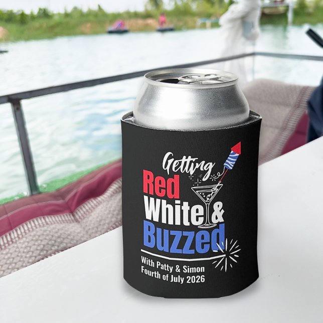 4th of July Can Cooler Red White & Buzzed (Creator Uploaded)
