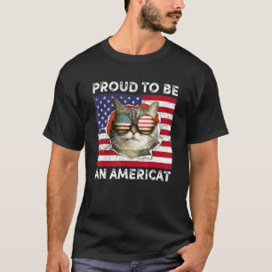 4th Of July Cat American Flag Glasses Meowica Vint T-Shirt