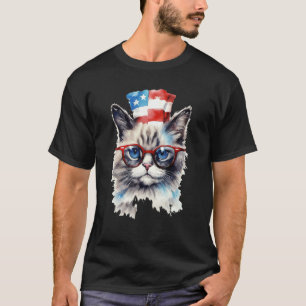 4th of July Cat Cute july fourth USA Men Women T-Shirt