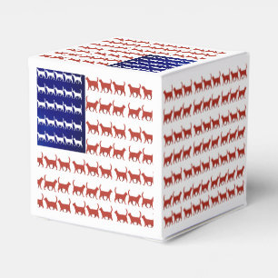 4th of July Cat Flag Red White and Blue Favour Box