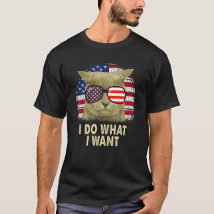 4th Of July Cat I Do What I Want Cat Kitty T-Shirt