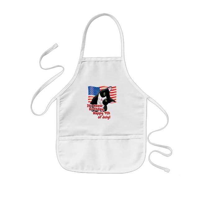 4th of July Cat Kids Apron (Front)