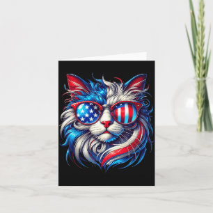 4th of July Cat Lover USA Patriotic Funny Men Boys Card