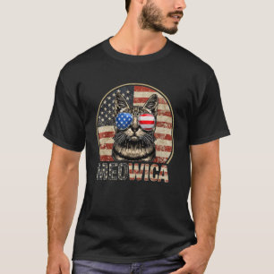 4th Of July Cat Meowica American Flag Sunglasses P T-Shirt