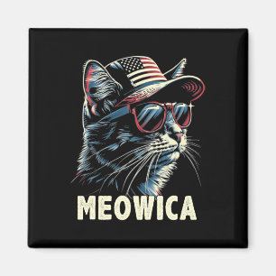 4th Of July Cat Meowica Cat Lover Usa America Magnet