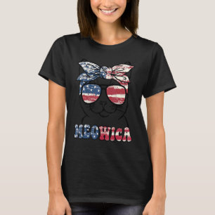 4th Of July Cat Meowica Merica Kitty American Flag T-Shirt