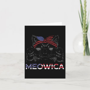 4th Of July Cat Meowica Usa Bandanna Patriot Girls Card
