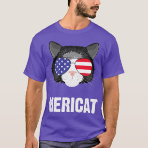 4th Of July Cat Mericat Funny T-Shirt