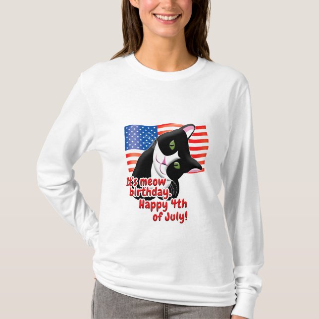 4th of July Cat T-Shirt (Front)