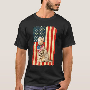 4th Of July Cat Us Flag Patriotic Cat Independence T-Shirt