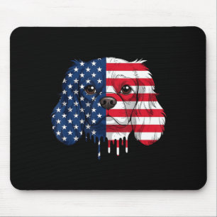 4th Of July Cavalier King Charles Spaniel Dog Flag Mouse Pad