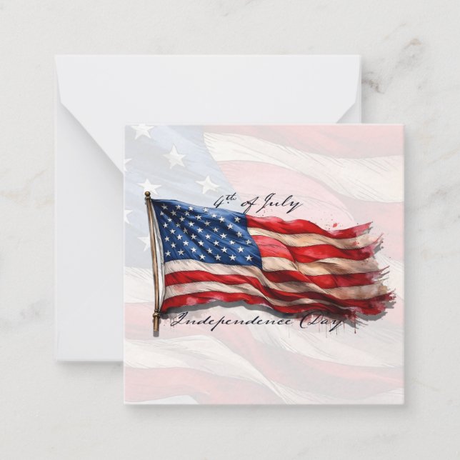 4th of July – Celebrate with US Flag Card (Front)
