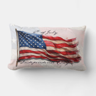 4th of July – Celebrate with US Flag Lumbar Cushion