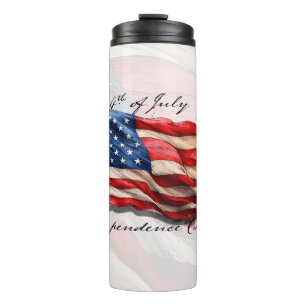 4th of July – Celebrate with US Flag Thermal Tumbler