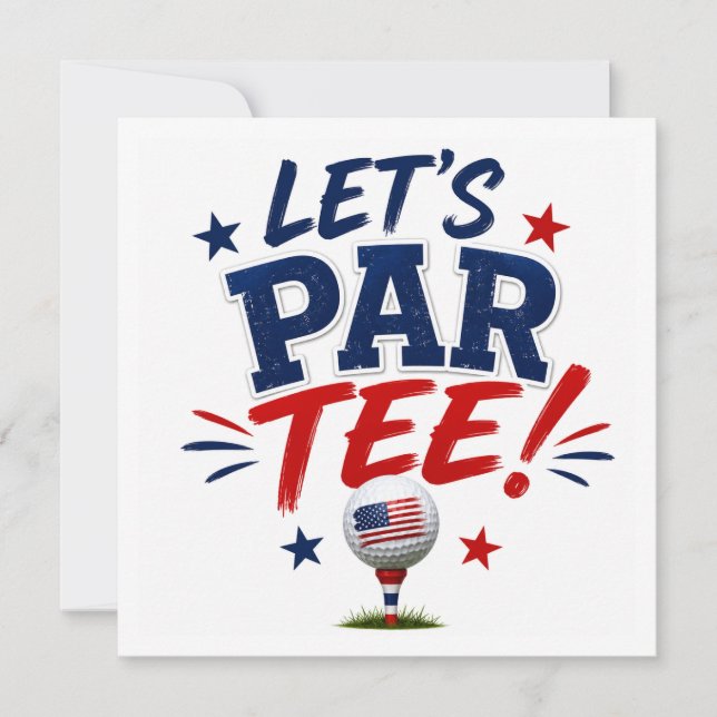 4th of July Celebration for Golfer  Invitation (Front)