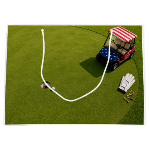 4th of July Celebration for Golfer Large Gift Bag