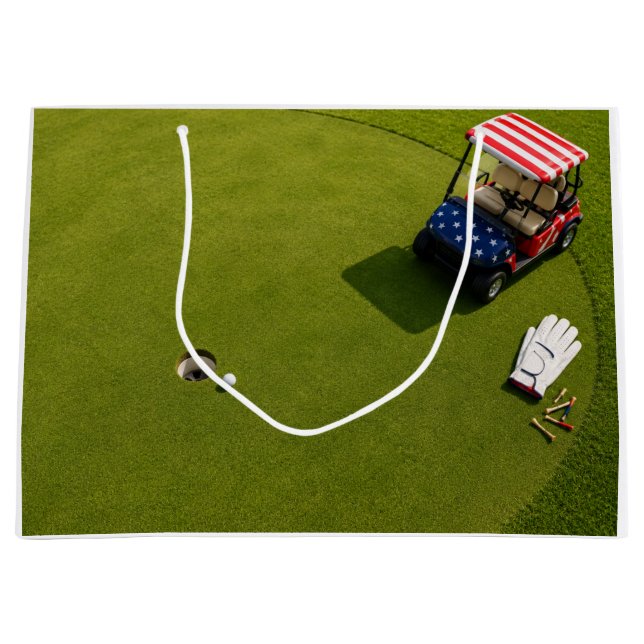 4th of July Celebration for Golfer  Large Gift Bag (Front)