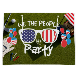 4th of July Celebration for Golfer Large Gift Bag