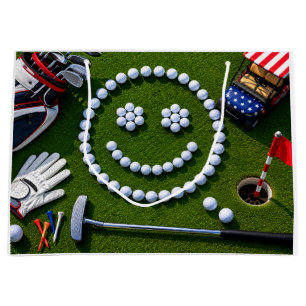 4th of July Celebration for Golfer Large Gift Bag