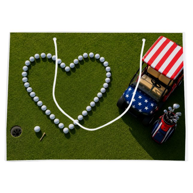 4th of July Celebration for Golfer  Large Gift Bag (Front)