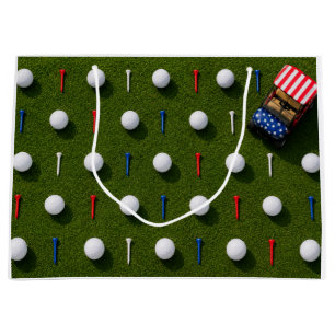 4th of July Celebration for Golfer Large Gift Bag
