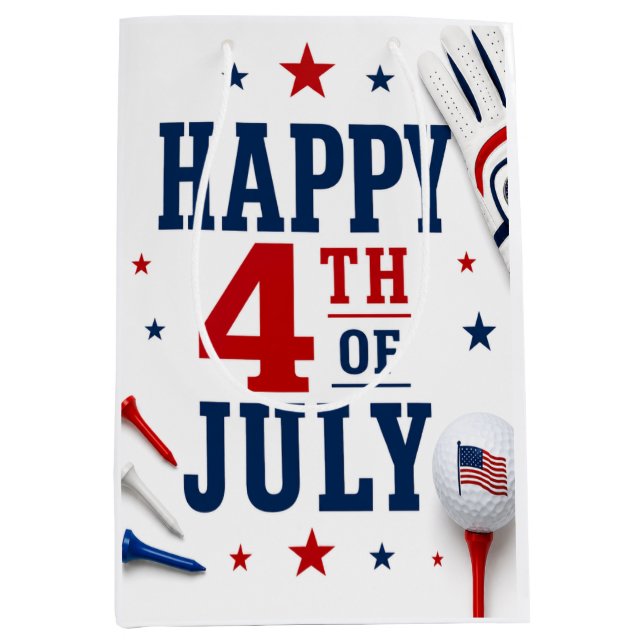 4th of July Celebration for Golfer  Medium Gift Bag (Front)